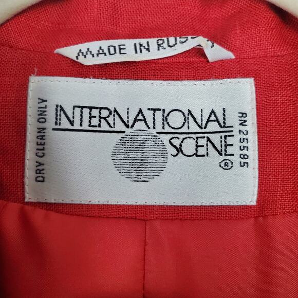 Vintage INTERNATIONAL SCENE Red Cropped Jacket | Size 10 - Picture 9 of 13